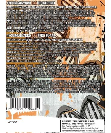 BPS Pharma 4YourGainz Bro EAA Keto-Blend Amino Acids 500g - Peached Ice Tea | Best Bodybuilding Supplement for Muscle Gain & Recovery - Buy Online on GoSupps.com