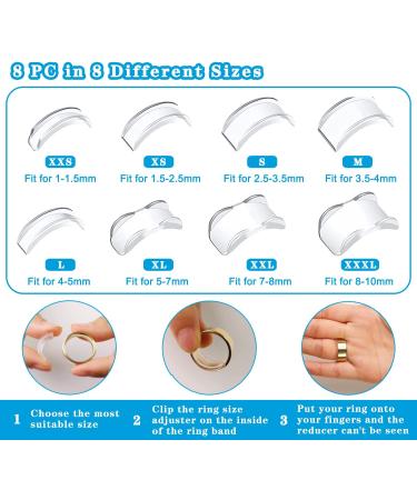 70 Pcs Ring Size Adjuster Set with Measuring Tool - Invisible Silicone Spiral Tightener for Women and Men - Fits Any Loose Rings - Buy Online on GoSupps.com