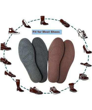 Brown Leather Insoles for Men | Thin Shoe Inserts for Dress Shoes & Sneakers | 2 Pairs - Black & Brown - Buy Online on GoSupps.com
