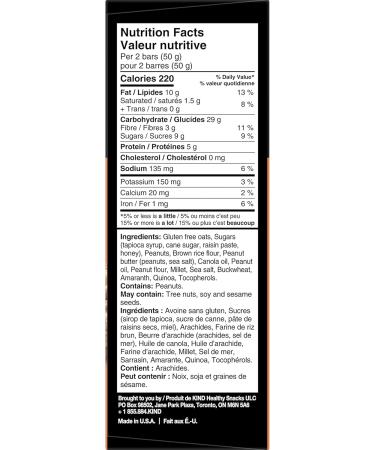 KIND Breakfast Bars Peanut Butter Gluten Free 1.8 Ounce 20 Count - Buy Online on GoSupps.com