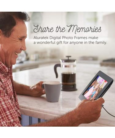 Aluratek 8 LCD Digital Picture Frame with 4GB Memory - USB/SD/SDHC Supported - Modern Black Frame with Clock & Calendar - Buy Online on GoSupps.com
