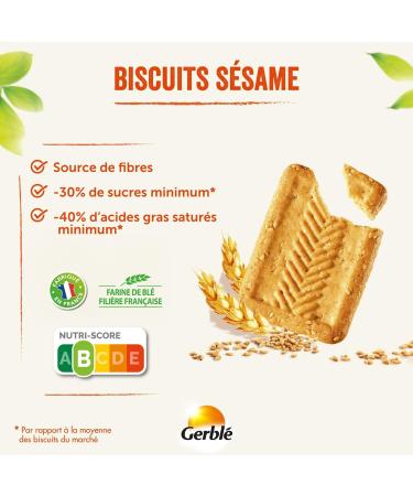 Gerbl Vitality Sesame Biscuits Light in sugars Without palm oil 40 Pouches of 3-120 cookies 1.5 kg - Buy Online on GoSupps.com