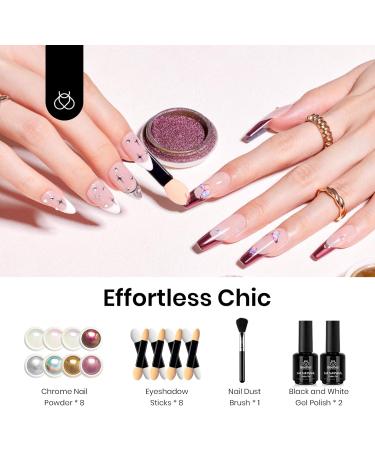 Beetles Chrome Nail Powder Kit - 8 Colors for Holographic Manicure - Buy Online on GoSupps.com