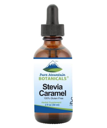 Caramel Stevia Liquid Drops Flavored with Natural Sweet Caramel | Alcohol Free & Kosher | 2oz Glass Bottle