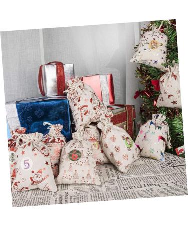 PLAFOPE 1 Set Countdown Christmas Bag Christmas Decoration Bags Advent Calendar Bag Linen Blue 10x14x0.5cm Blue - Buy Online on GoSupps.com
