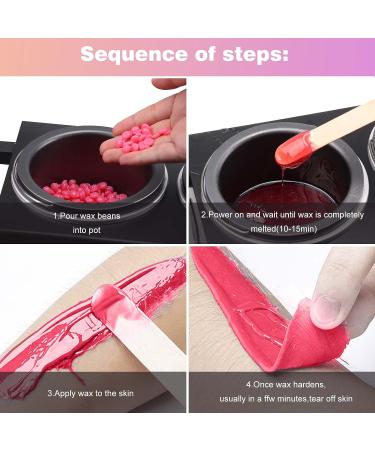 ChoJiah Double Wax Warmer Set - Fast Melting Beads for Hair Removal - Non-Stick Pot - Black (Includes Wax Beans & Sticks) - Buy Online on GoSupps.com