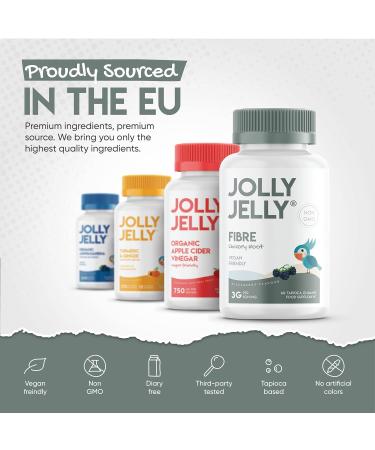 Prebiotic Fibre Gummies - 3g - Chicory Root Inulin - BlackBerry, Strawberry & Peach Flavour - 60 Vegan Gummies - Kosher Halal - Buy Online on GoSupps.com