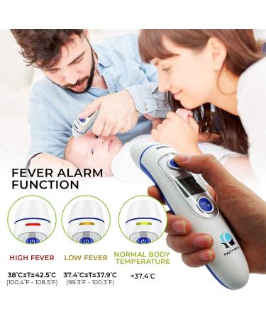 Paryvara Digital Forehead and Ear Thermometer - Instant Readings for Baby, Infant, Toddler, and Adults - FDA Approved - Blue - Buy Online on GoSupps.com