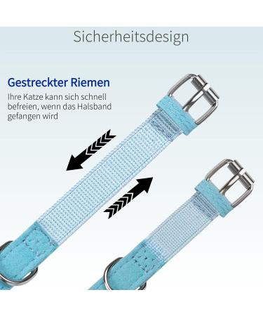 Buy Soft GPS Cat Collar with Apple AirTag Holder | Blue Cat Neck Band for Girls & Young Cats | Integrated Tracker & Bell - Buy Online on GoSupps.com
