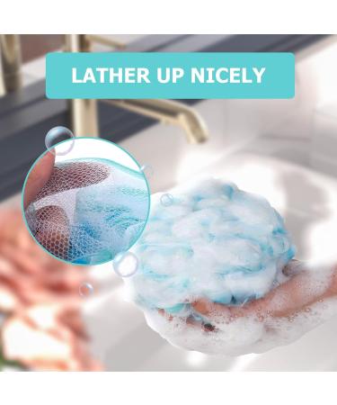 4 Pack Extra Large Shower Puff Loofah Bath Sponges - Exfoliating Body Scrubber for Cleansing - 75g/PCS - Buy Online on GoSupps.com