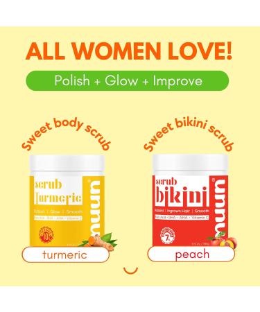 Muun Turmeric Scrub with Kojic Acid AHA/BHA Face &Body - Exfoliator Dark spot Remover- Ingrown Hair Treatment Bikini Area Inner Thighs Armpit Underarm Exfoliating 11.9 Ounce (Pack of 1) - Buy Online on GoSupps.com