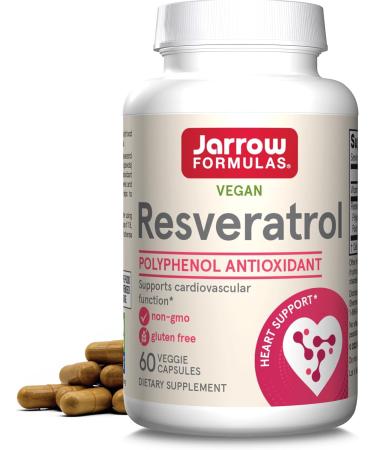 Jarrow Formulas Resveratrol - Antioxidant Support for Cardiovascular Function - 100 mg 60 Veggie Caps