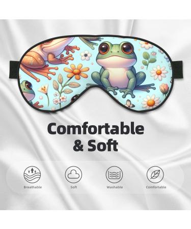 Double-Sided Cartoon Frog & Floral Eye Mask | Unisex Sleep Shade Cover | Best Sleep Aid for Travel & Home - Buy Online on GoSupps.com