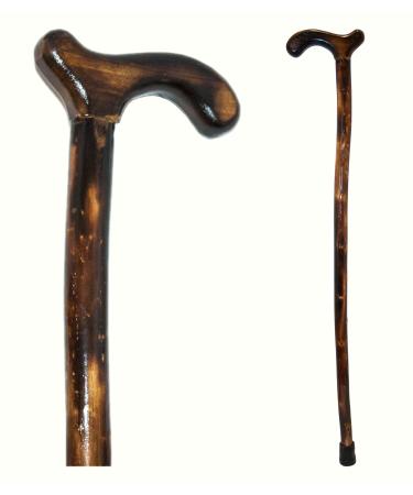 RMS Wood Cane - 36 Inches Natural Wood Walking Stick - Handcrafted Wooden Offset Cane for Men or Women (Smooth Derby Handle)