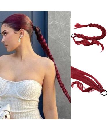 CAISHA 75cm Hair Extensions Straight Hair Extension Hairpiece Red HEZ102 red #3100 HEZ102