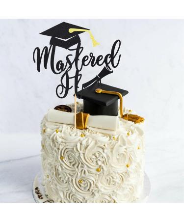 Arthsdite 1Pc Mastered It Cake Topper College Grad Class of 2024 Congratulations MBA Graduation Party Decorations Supplies - Black Glitter Black Mastered It Cake Topper - Buy Online on GoSupps.com