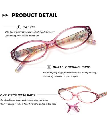 EYEURL Blue Light Blocking Reading Glasses for Women - 4 Pack Mix Colors 1.5x - Lightweight Oval Computer Readers with Anti Glare & UV Protection - Buy Online on GoSupps.com