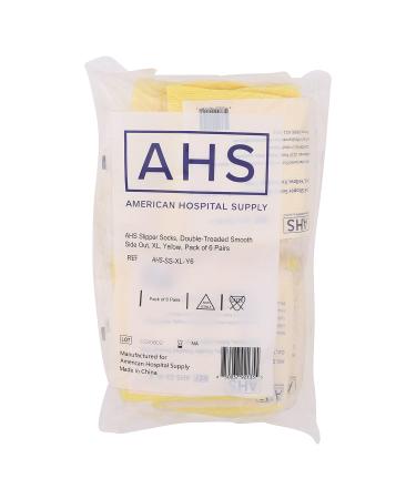 AHS Grippy Socks Latex-Free Double Treaded Grip Socks | X-Large Yellow - 6 Pairs - Buy Online on GoSupps.com