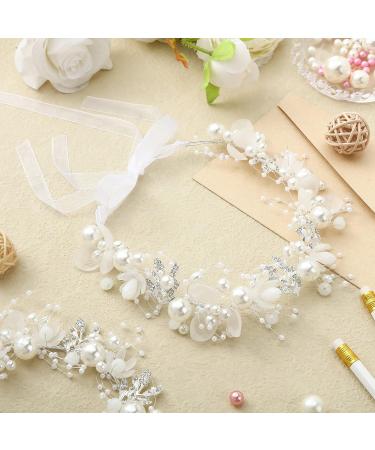 3 Pcs Silver Flower Girl Headpiece Set - Alloy Floral Tiara for Wedding, Communion, Prom & Photography - Buy Online on GoSupps.com