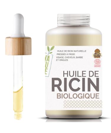 Huile de Ricin ECOCERT 100% BIO Croissance et R sistance des cheveux Certifi e par R f rentiel Cosmos GreenLife Qualit Unique 50ml