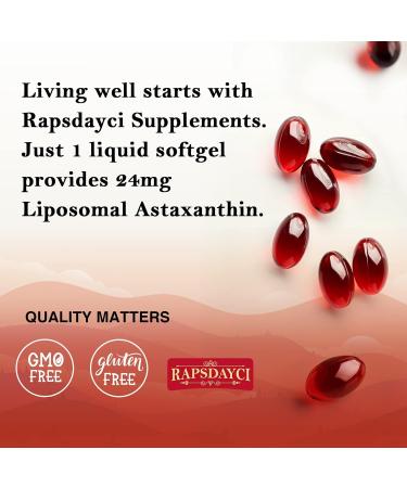 Liposomal Astaxanthin 24mg Supplement - Powerful Antioxidant for Eye & Immune Health - Superior Absorption - 60 Count - Buy Online on GoSupps.com