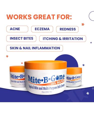 Mite-B-Gone 10% Sulfur Cream 2oz for Itch Relief - Fast & Effective All-Natural Blend for Bites, Acne, Redness - Buy Online on GoSupps.com