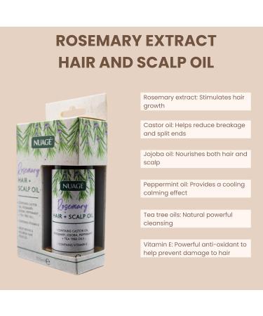 Rosemary Oil For Hair Growth 100ml with Castor oil Jojoba Peppermint & Tea Tree oils - Natural Scalp Treatment for Thicker Stronger Hair - Buy Online on GoSupps.com