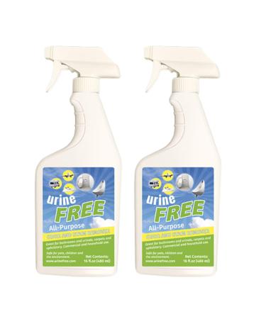 UrineFree - PetFresh - Odor & Stain Remover from any surface Suitable for Carpets Upholstery and Hardwood Floors - for Children Dogs and Cats - Household Uses (16 oz / 480 ml - Pack of 2)