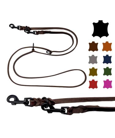 Dog liner Small dogs / large dogs black hooks 2m / 2.40m / 2.80m / 3.50m / 5m Double linen adjustable (2m x 12mm brown) 2m x 12mm brown