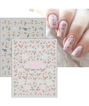 JMEOWIO 9 Sheets Flower Nail Art Stickers Decals Self-Adhesive Spring Summer Floral Letter Nail Supplies Nail Art Design Decoration Accessories - Buy Online on GoSupps.com