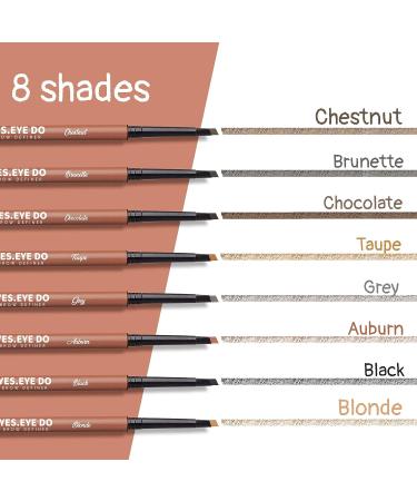 Dark Brown Eyebrow Pencil - Dual-sided Mechanical Brow Pen for Precise Filling & Sculpting - Longlasting & Water-resistant - Chocolate Shade - Buy Online on GoSupps.com