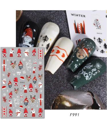 JMEOWIO 10 Sheets Christmas Nail Art Stickers Decals Self-Adhesive Snowflake Winter Holiday Cute Nail Supplies Nail Art Design Decoration Accessories - Buy Online on GoSupps.com