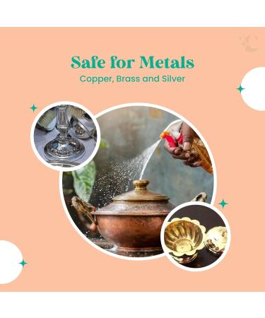 Copper & Brass Cleaner 1L - Non-Toxic Metal Cleaning Spray for Tough Stains | Gel for Brass Copper & Silver | Sandalwood Scent - Buy Online on GoSupps.com
