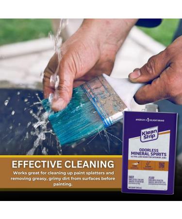 GROVE Klean Strip Odorless Mineral Spirits - 1QT | Odorless Paint Thinner & Cleaning Solution for Oil Painting | Microfiber Cloth Included - Buy Online on GoSupps.com