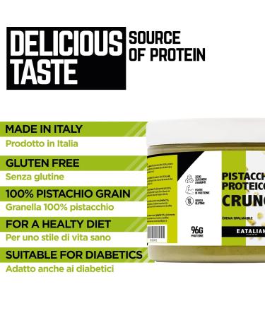 Buy Eatalian by AMZ Better Protein Pistachio Cream Crunchy 500g - Sweet Italian Delight for Spreads Desserts & More | Premium Quality - Buy Online on GoSupps.com