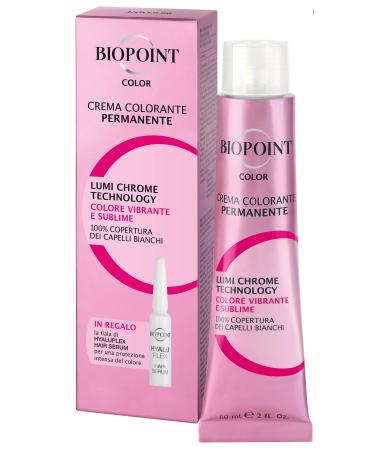 BIOPOINT Biopoint Color - Permanent Hair Color Cream with Hyaluplex Serum Bottle Hair Dye with Hyaluronic Acid nourishes hydrates and gives a vibrant and intense color 60 ml