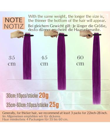 Ugeat 60cm Purple Tape In Hair Extensions - Real Hair 10 Pieces 25g #Violett - Shop Quality Hair Extensions for International Shipping - Buy Online on GoSupps.com