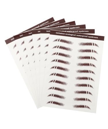 Balacoo 6pcs Eyebrow Stickers Waterproof Stickers Makeup Brow Sticker Artificial Eyebrow Tattoos Woman Hair 1 count (Pack of 1) Brown