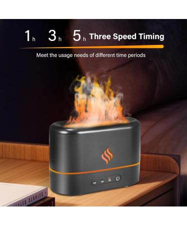 Flames Aroma Diffuser - Humidifier with 3 Timers 7 Colors Waterless Auto Switch-Off | Perfect for Home Office & Bedroom (Black) - Buy Online on GoSupps.com