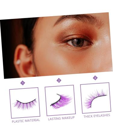POPETPOP 3 Pairs Black Prom Suit Multicolor False Eyelashes 3d Lashes Masquerade Fake Lashes Eyelashes Black Wispy Fluffy False Dense Eyelashes Thick Eye Lashes Suite Miss Nude Makeup - Buy Online on GoSupps.com