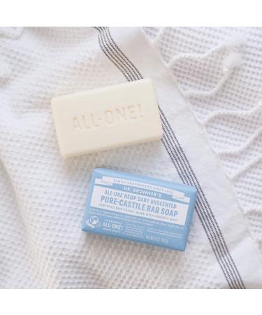 Dr. Bronner's Baby Unscented Castile Bar Soap 5oz 3-Pack - Organic & Gentle for Face, Body, Hair - Fragrance-Free & Vegan - Buy Online on GoSupps.com