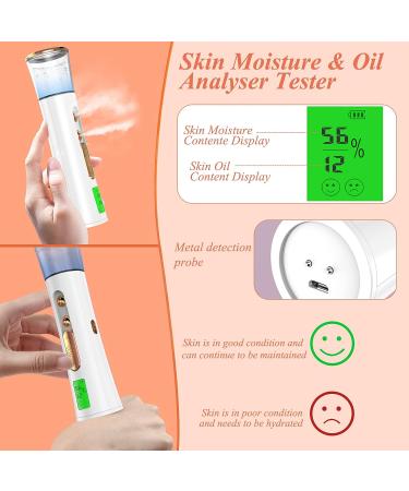 Nano Facial Mister with Skin Analyzer - Portable USB Rechargeable Sprayer for Face Moisturizing & Skin Care | Double Nozzle Cool Mist for Eyelash Extensions - Buy Online on GoSupps.com