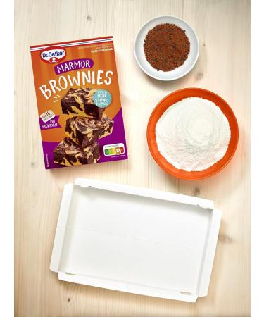 Dr.Oetker Brownie Baking Mixes 9 Pack - Classic Marble & Cheesecake with Baking Pan | Perfect for 16 Brownies | International Shipping - Buy Online on GoSupps.com