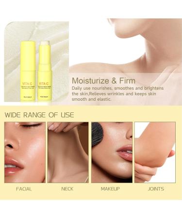 ARCHIDATE Collagen Multi Moisturizing Face Balm Stick & Vitamin C Face Balm Stick Anti-Aging Reduce Fine Lines Tighten Skin Enhances Elasticity & Plump Deeply Moisturize Skin - Buy Online on GoSupps.com