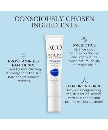 ACO Sensitive Balance Eye Cream - 24 Hour Hydration for Sensitive Skin | Dermatologist Tested Fragrance-Free Vegan & Cruelty-Free | .5 fl oz - Buy Online on GoSupps.com
