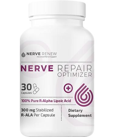 Nerve Renew Nerve Repair Optimizer - Dietary Supplement - 30 Capsules - 300 mg Stabilized R-Alpha Lipoic Acid per Capsule for Natural Nerve Discomfort Support - Fast Absorption - Safe and All Natural 30 Count (Pack of 1)
