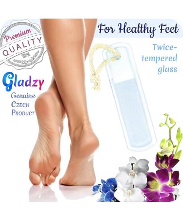 Gladzy Travel Set: Czech Glass Nail File & Callus Remover Foot Rasp - Professional Manicure/Pedicure Kit with Premium EU Quality - Double Sided Etched Grit Surface - Includes Cotton Towel - Pack of - Buy Online on GoSupps.com