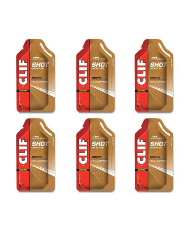 CLIF SHOT - Energy Gels - Chocolate Flavor - Non-GMO - Non-Caffienated - Fast Carbs for Energy - High Performance & Endurance - Fast Fuel for Cycling and Running (1.2 Ounce Packet 6 Count)