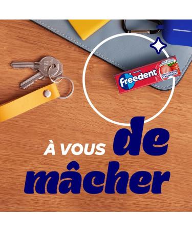 FREEDENT - Strawberry flavored chewing gum without sugars - Large size containing 30 packs of 10 dragees - 420 g - Buy Online on GoSupps.com