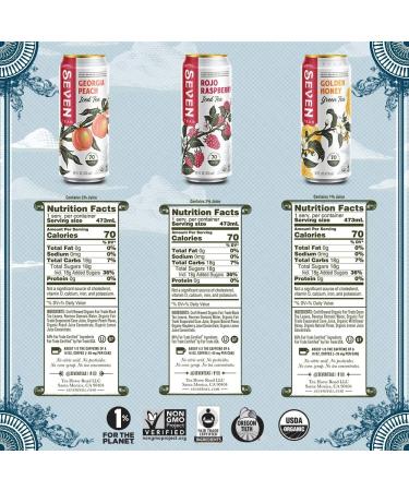 SevenTeas Organic Iced Tea Greatest Hits Variety Pack - 16 OZ (Pack of 12 Cans) - Buy Online on GoSupps.com